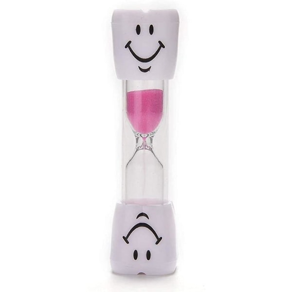 3-pack barntandborsttimer, 2 minuters smiley timglas, timglas