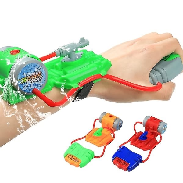 Handledsvattenpistol långdistansarmband för barn Handhållen jettryckvattenpistol sommarleksaker för vattenlek (grön)