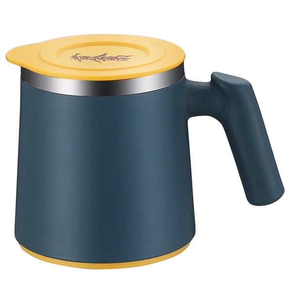 420 ml vattenkopp Anti-skållningssäker med cover Kaffe rostfritt stål isolera varmare koppar för bar mörkblå