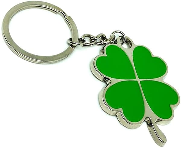3D Lucky Clover Leaf Nøglering Lucky Nøglering Smykkegave (Grøn)