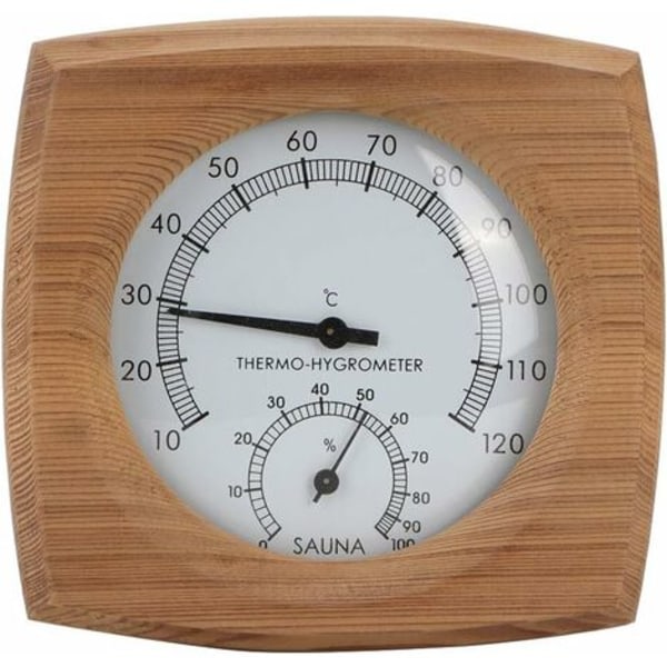 Termometer/hygrometer, invändigt trä 2-i-1 för bastu Termo-hygrometer Termometer Kosteusmittari Hamam Tillbehör för basturum