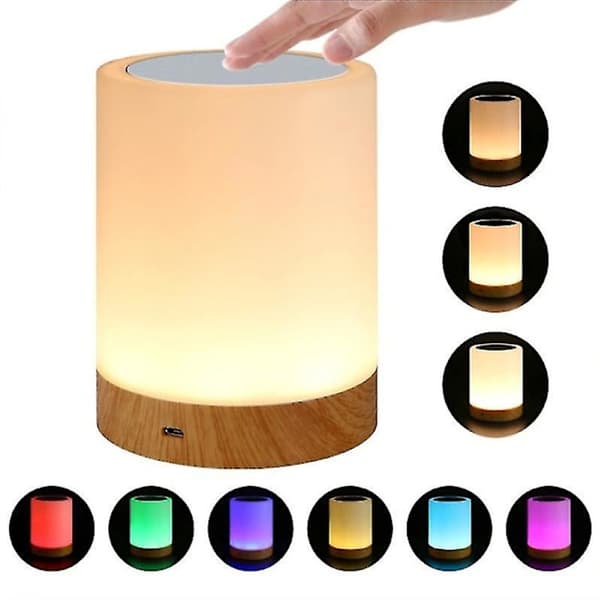 Touch bordlampe, dimbar sengelampe med varmhvitt lys-FF-