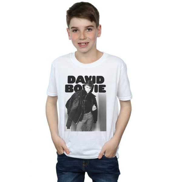 David Bowie Pojkjacka Fotografi T-shirt 7-8 år Vit 7-8 år