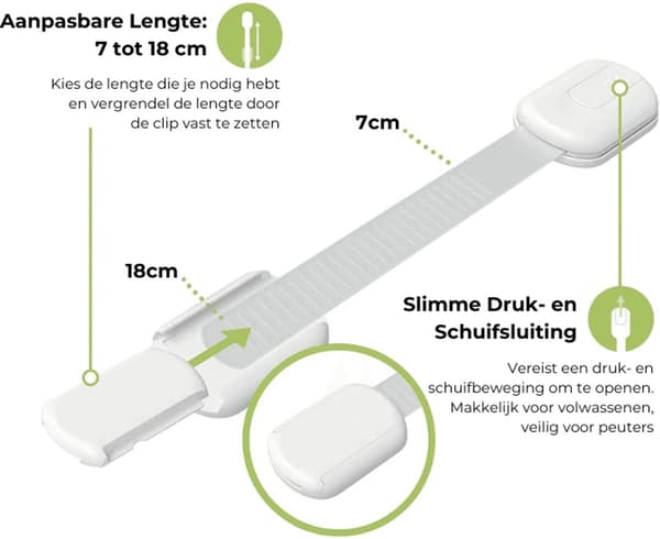 Børnesikring til skabe 10 stk. selvklæbende uden boring babysikring Black