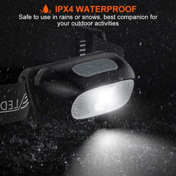 Uppladdningsbar LED-strålkastare, vattentät, kraftfull huvudlampa