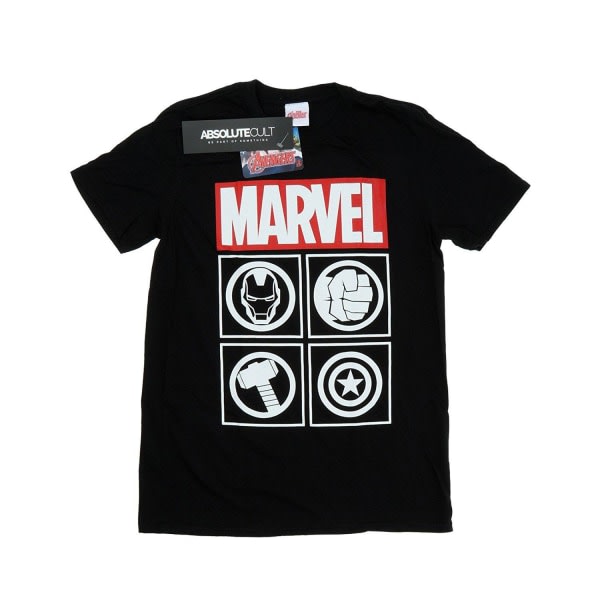 Marvel Boys Avengers Icons T-shirt 12-13 år Sort 12-13 år