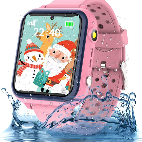 (Svart) 1,54 tum Smart Watch for Kids Waterproof Watch Musi