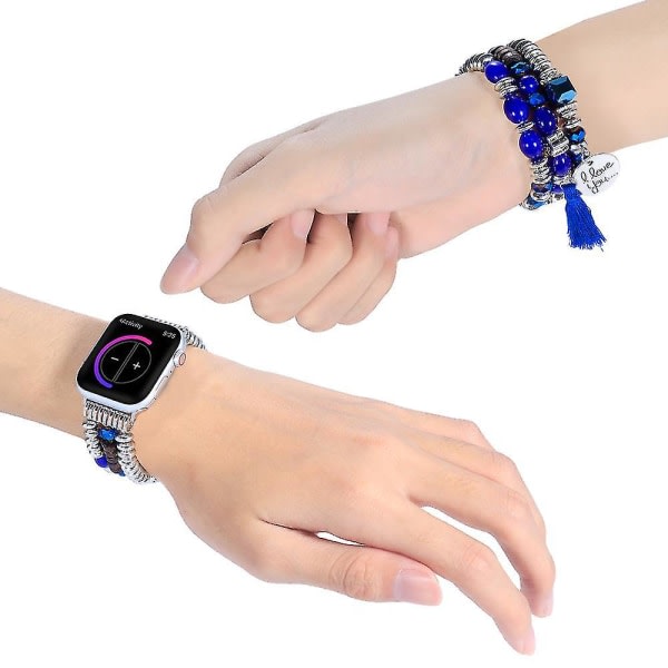 Smyckenspærlor for Apple Watch 7654321 Smart Watch Utsøkt armbåndsarmbånd