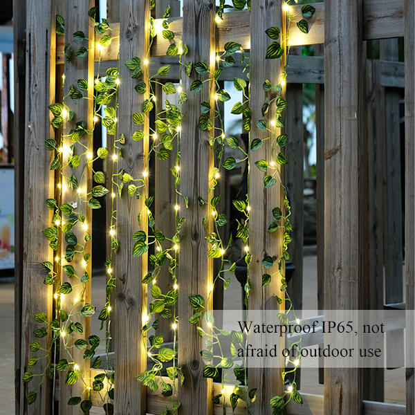 LED String Lights, 8 Modes Timer Function CE Certified Waterproof, Artificial Ivy, Lifelike Leaves Cool to the Touch, DIY-FF-