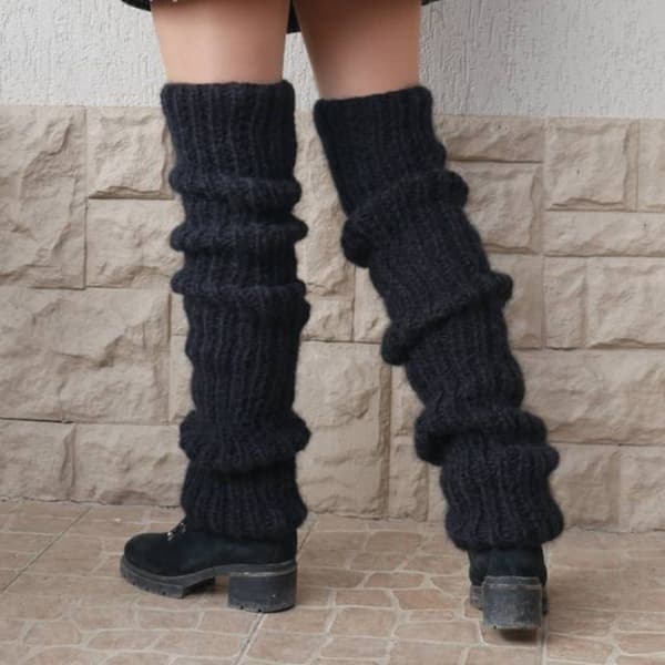 Benwarmere Antracit Grovstrikket 60 cm Varm One Size Polyester Anthracite