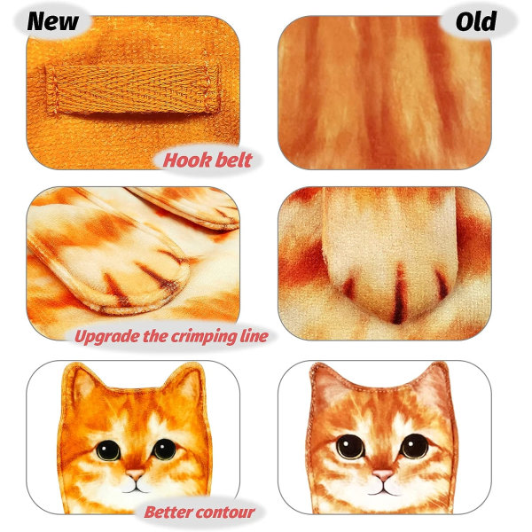 Roliga katthanddukar för badrumskök, dekorativa söta katthanddukar, liner handdukar, superabsorberande mjuk (oranssi katt)