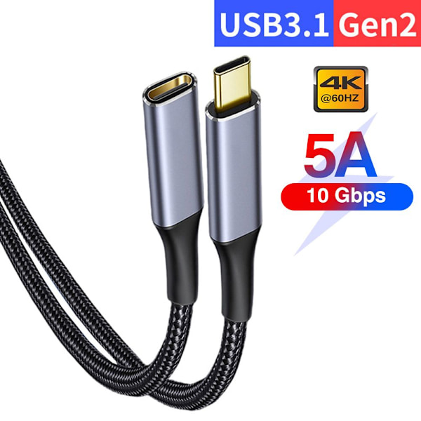 USB C-forlengelseskabel USB 3.1 Gen2 2M 2m