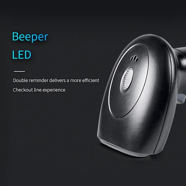USB Barcode Scanner 1D 2D QR Handheld Wired Barcode Reader with Stand-FF- Black