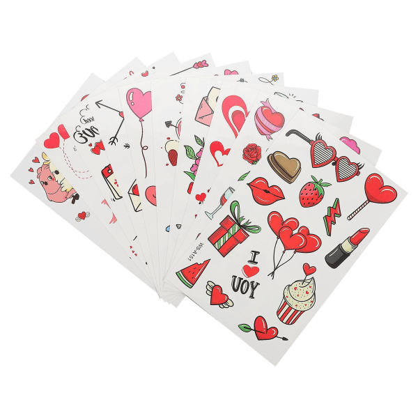 20 ark Body Stickers Alla hjärtans dag Fake Love Decal Sweet Love Face Decals
