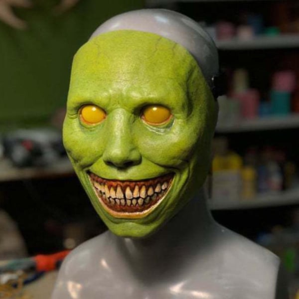 Halloween Skrekkmaske Cosplay Skremmende Smiley Face Demon Mask Skremmende Grønn