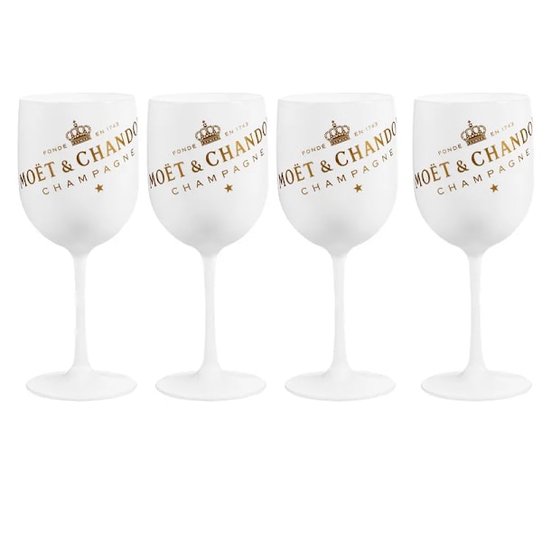 500 ml Moët Champagneflöjter Glas Plast Akryl Champagne Glas Vinglas WHITE 4PCS