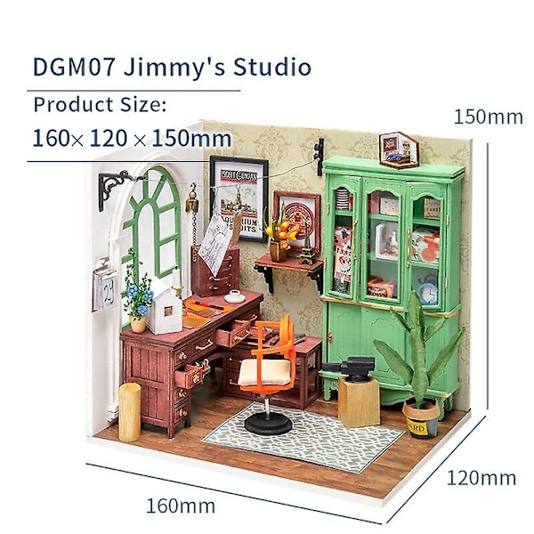 Robotime Rolife DIY puutalo pienoismalli DGM07 Jimmys studio