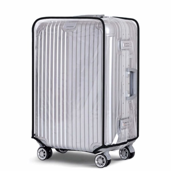 Kuffertbetræk, gennemsigtigt PVC-bagagebetræk, vandtæt, støv- og ridsefast beskyttelsescover til kuffert på hjul, 26 tommer