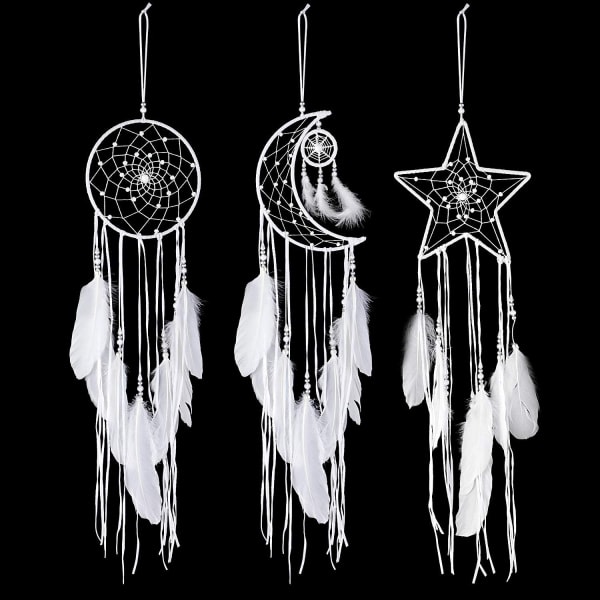 3 stykke drømmefanger Sun Moon Star Design Traditionelt håndlavet