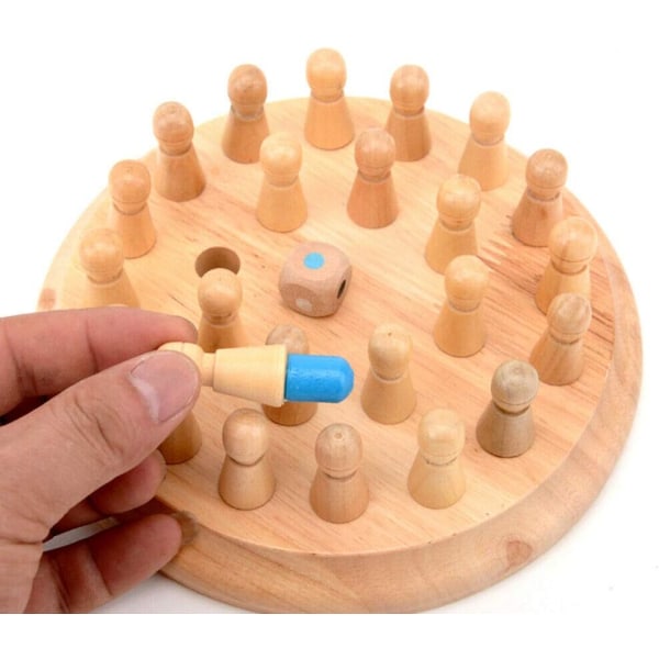 Barnas sjakkspill med minnestikk i tre, puslespill intellig