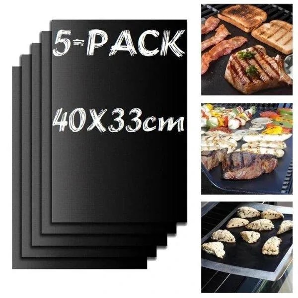 INF 5-Pack Grillmatta Ugnsmatta & Bakningsmatta - Non Stick 40x33cm