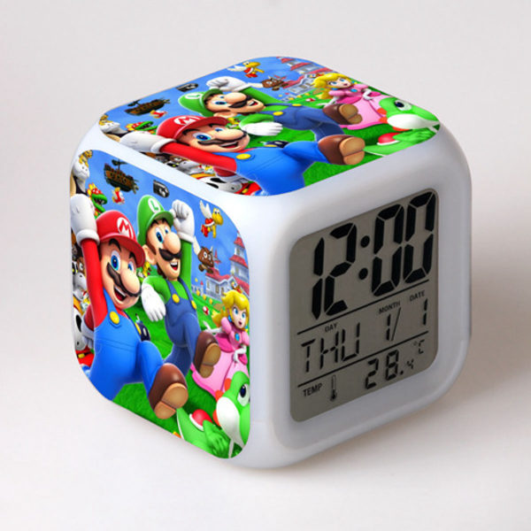 Firkant Super Mario 3 tommer lille størrelse Mini LED Digital Boy Anime A