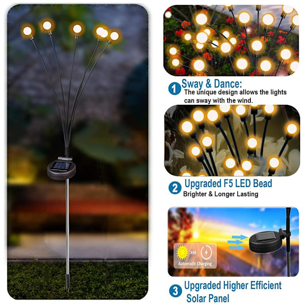 Solcellelampe Firefly Havebelysning 4-pak 23