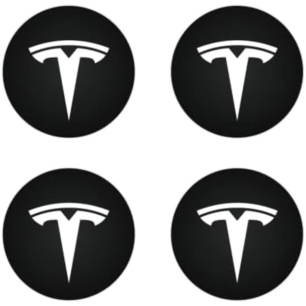 Hjulnavkapsler Cover (4 stk) til KAVANIC Tesla Model Y Model 3 Modifiering Cover (sort/matsort) White / Matte Black