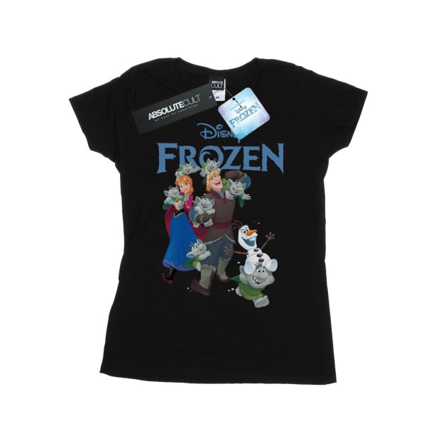 Disneyn naisten/naisten Frozen Happy Trolls -puuvillainen T-paita L Musta L