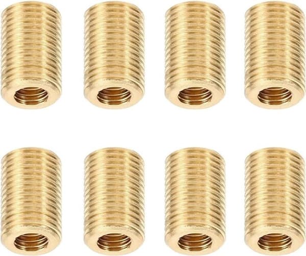 Kierreholkit 8 kpl M10 x 6 x 15 mm messinkimutterin korjausholkit