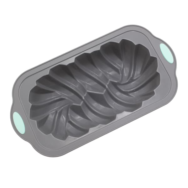 Middels stor tofarget stålring toastform 4-delt sett: riflet toast, rektangulær, blomsterformet, lotusformet, flettet brød Thread