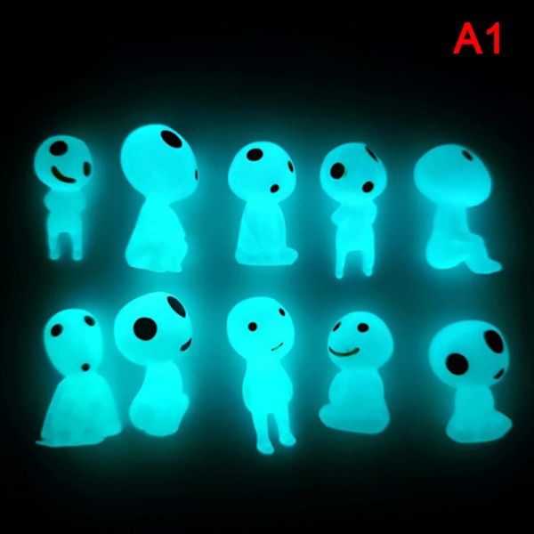 Luminous Tree Alves Dukker Treånden Prinsesse Mononoke Mini Fi Blå Blue 10 pcs