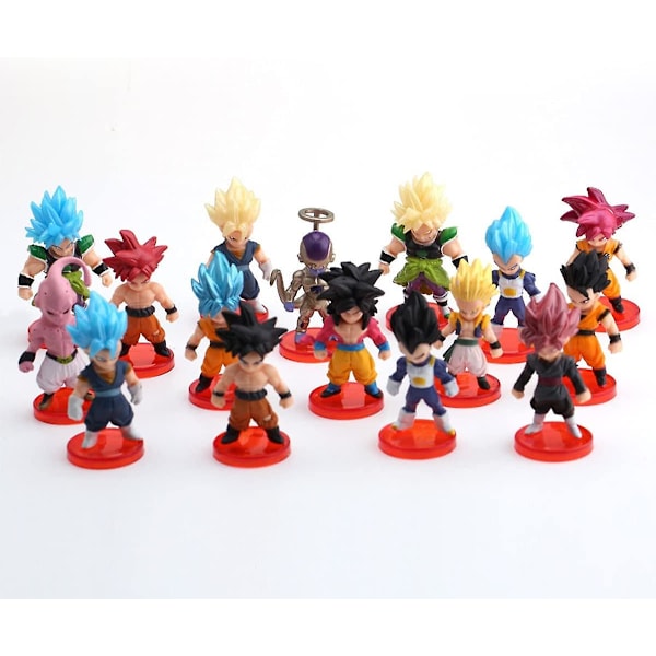 16 stk. Dragon Ball kagepynt, Dragon Ball Z temafesttilbehør, børns fødselsdagskagedekoration[C]