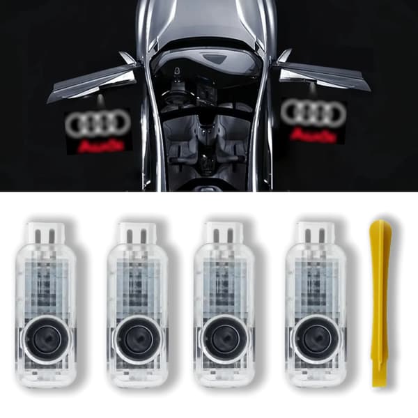 4 stk. kompatible med Audi Logo Projektorlamper til A4L/A5/A6L/A7/A8L/Q3/Q5/Q7 - Dørbelysning & Stemningsbelysning-FF-