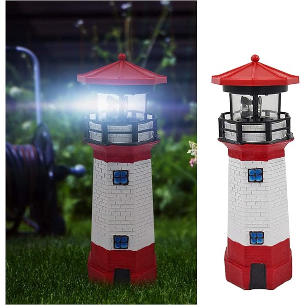 Solar Lighthouse Garden Lighthouse Solar LED-valaistus Pyörivä