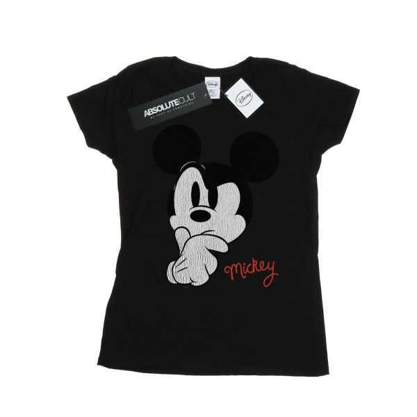 Disney Mickey Mouse Distressed Ponder Cotton T-Sh til kvinder/damer Sort S