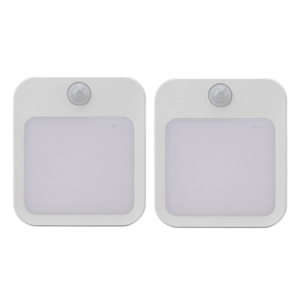2 st Nattlampor med Rörelsesensor, Mini Varmvit LED-Nattlampa med Justerbar Ljusstyrka, EU-Kontakt 110-220V-XF4-