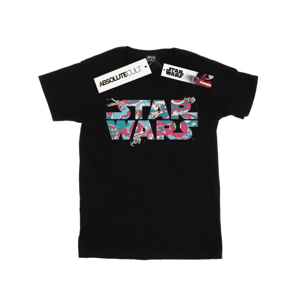 Star Wars Herre Wavy Ship Logo T-Shirt 3XL Sort Sort 3XL