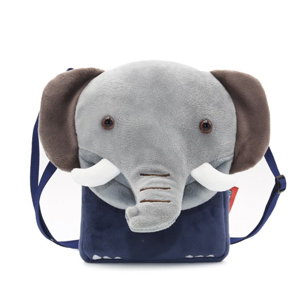 Cartoon Elephant Baby Wallet Travel Crossbody Bag - Grå