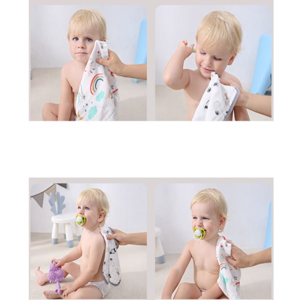 6 baby, ansiktshåndklær i bomullsmuslin for barn, 30x30 cm baby