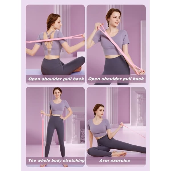 Kuva 8 Silikonijoustonauha elastisella köydellä, vastusnauha naisille ja elastinen joogajoustovarsi, selkä rintakehä