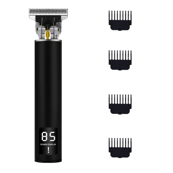 Hårklippere for menn, elektriske hårklippere for menn Trådløs hårtrimmer Vanntett skjeggtrimmer LED-skjerm med 4 kontrollkammer