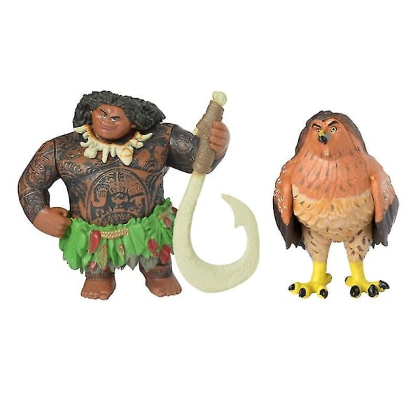 10 stk/sett Tegnede Moana Prinsesse Legend Vaiana Maui Sjef Tui Tala Heihei Pua Actionfigur Dekorleker