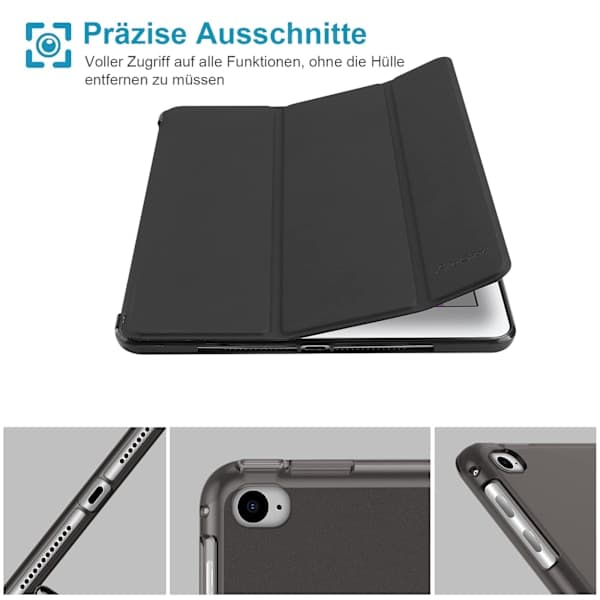 AirCase Soft Case for iPad 9.7 Inch iPad Air 1/2 Model A1822 A1823 A1893 A1474 A1475, Soft TPU Protective Cover Black-FF-