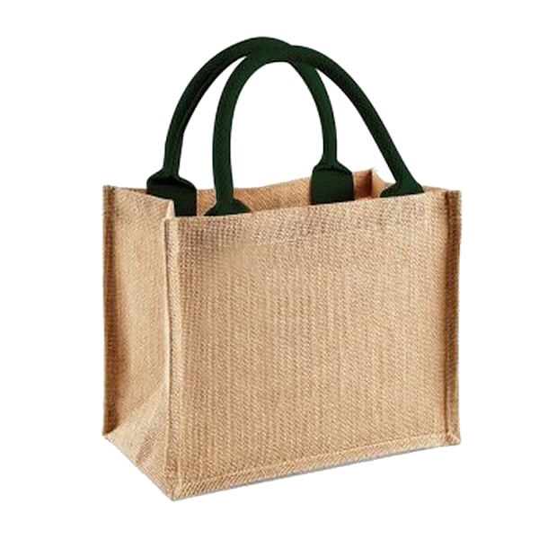 Westford Mill Jute Mini Gavepose (6 liter) One Size Naturlig/Skog One Size Natural/Forest Green