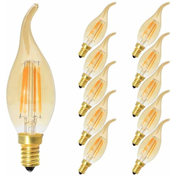 10 delar E14 4W Retro LED-lampa Dimbar glödlampa