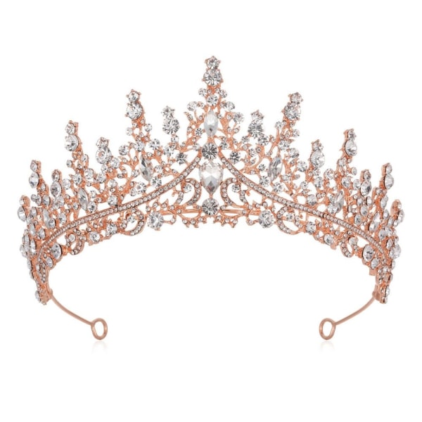 Legering Krona Bryllup Tiara Krystall Rhinestone Krone ROSE GULL Rose gold