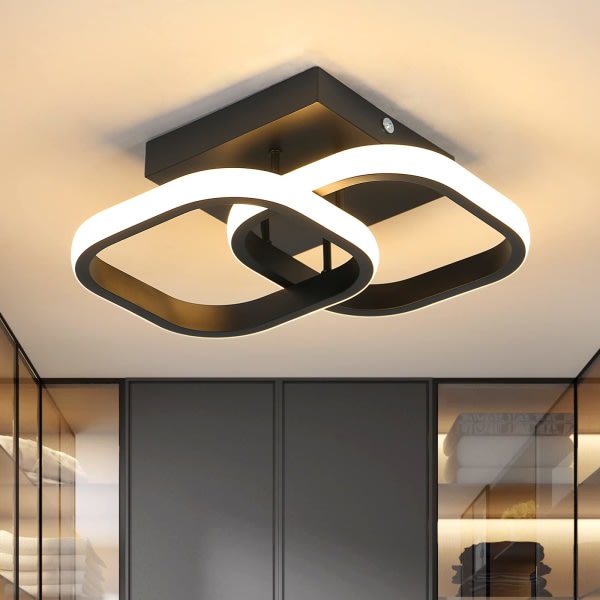 Moderne LED-loftslampe - Firkantet loftslampe 22W 2300LM til entre Soveværelse Badeværelse Køkken Stue - Varmt lys