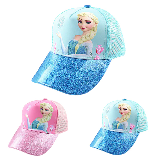 Frozen Elsa Bomullsbaseballkeps med Glitter Pom-pom Blue