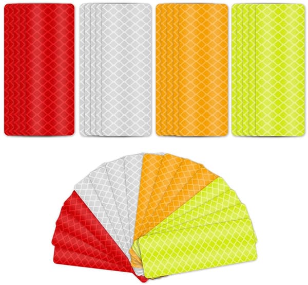 Reflective Tape 36 Pieces Self-Adhesive Reflective Strips Reflective Strips Warning Tape Waterproof Visibility Fluorescent Adhesive for Motorcycle-FF-
